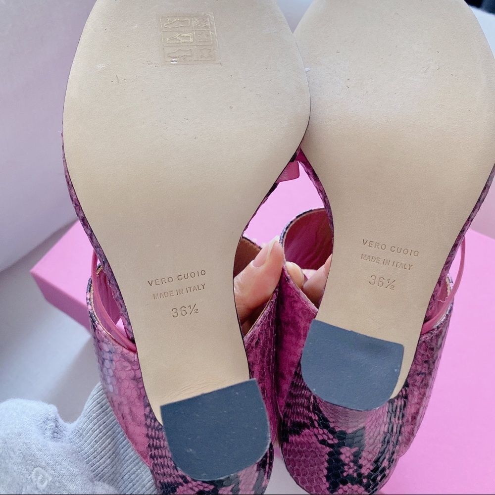 Paris Texas Python Print Crossover Thong Sandals … - image 7